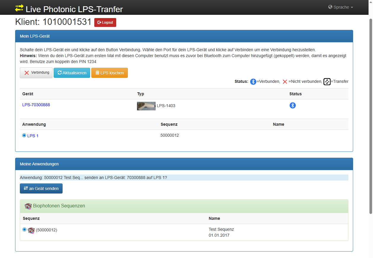 Live Photonic LPS-Transfer